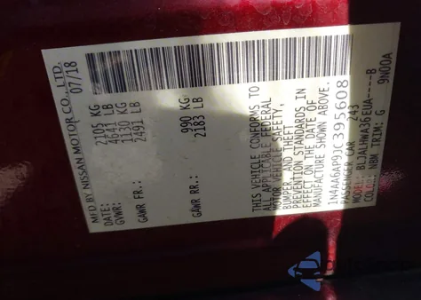 2018 Nissan Maxima 3.5 Platinum z USA, uszkodzony, nr VIN 1N4AA6AP9JC395608